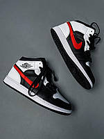 Nike Air Jordan 1 Mid Black Chile Red White хорошее качество кроссовки и кеды хорошее качество Размер 42
