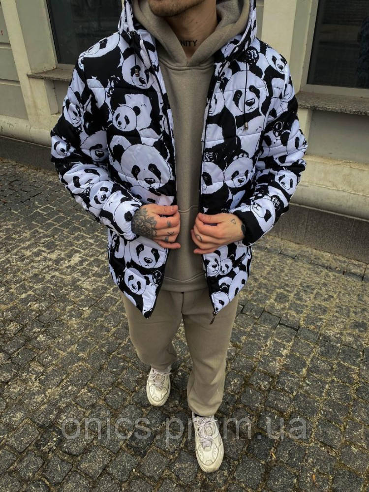 Куртка с милыми пандами 7-447 хорошее качество - фото 1 - id-p1946525781