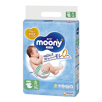 Moony Подгузники Air Fit S 4-8 кг, 70 шт (Disney) mp008