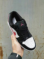 Nike Air Jordan 1 Low Black White Pink гарна якість кросівки та кеди, які мають гарну якість Розмір 36