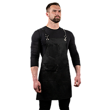 Кухарський фартух із тканини чорний