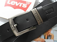Кожаный мужской ремень Levis 501 black хорошее качество