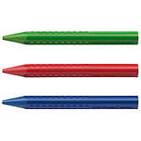 Крейда воскова Faber-Castell Plastic Grip тригранна в картонній коробці 12 кольорів, 122520, фото 3