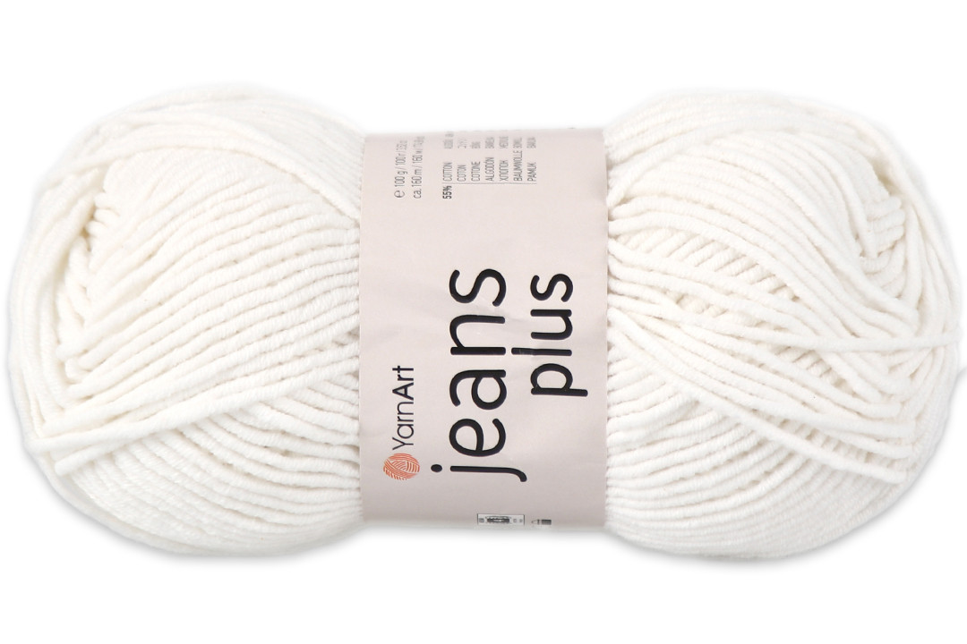 YarnArt Jeans Plus, Білий No1