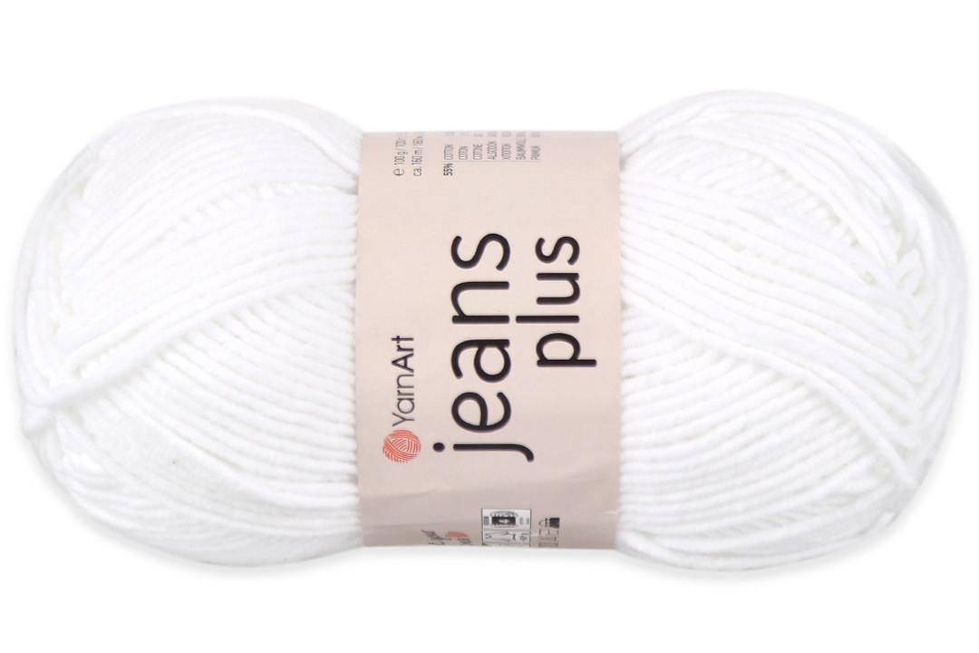 YarnArt Jeans Plus, Белоснежный №62