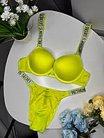 Комплект женский Victoria s Secret Rhinestone Yellow kk050 хорошее качество