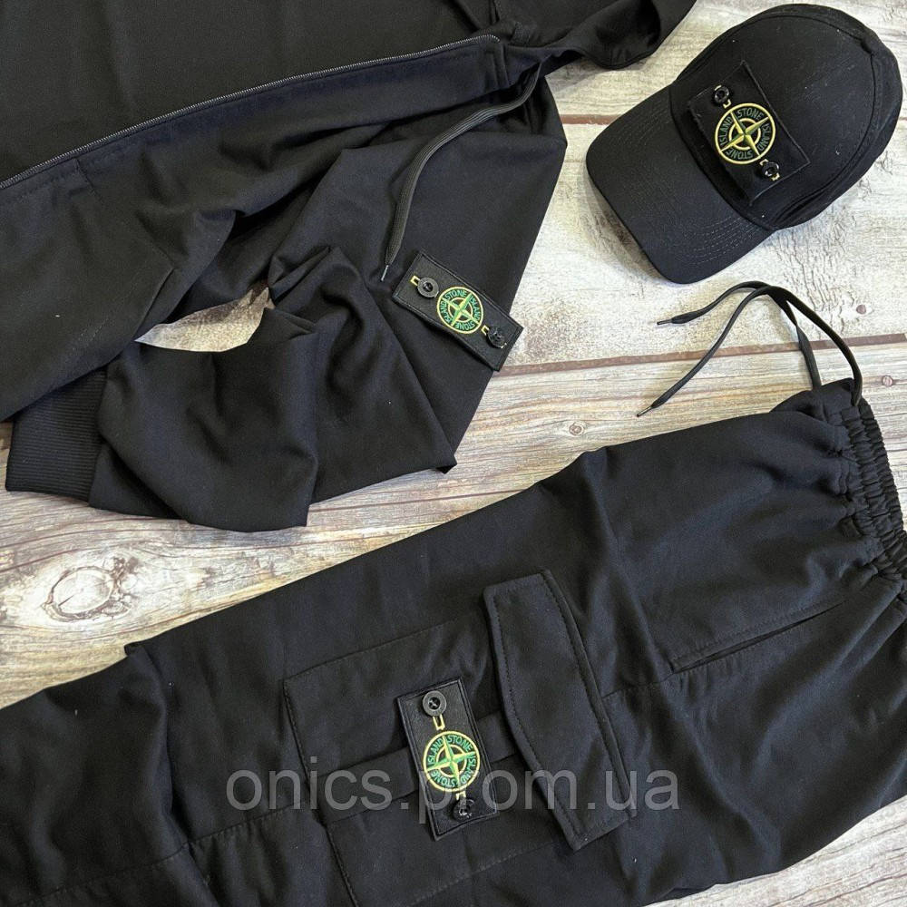 Костюм Stone Island черный хорошее качество - фото 7 - id-p1946556089