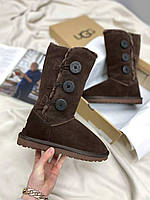 UGG Bailey Button Triplet II Brown Mocha хорошее качество кроссовки и кеды хорошее качество Размер 40