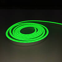 Світлодіодний неон, 12 в, 8 мм*16 мм, зелений, кратність різання 2.5 см