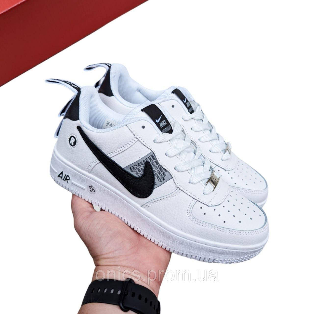 Жіночі кросівки Nike Air Force 1 Utility White/Black хорошее качество Размер 38(24см), - фото 10 - id-p1946575780