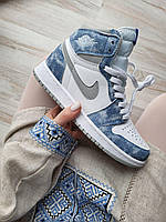 Nike Air Jordan 1 High Blue хорошее качество кроссовки и кеды хорошее качество Размер 37