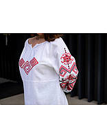 Вишиванка жіноча біла "Infinity" ручної роботи з якісною ручною вишивкою, український національний одяг жіночий M