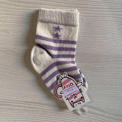 Шкарпеточки білі в полоску для дівчинки (1р) (YOLA.BABY.SHOP), фото 1
