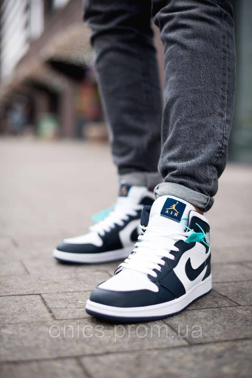 Nike Air Jordan 1 Retro Mid Blue White хорошее качество кроссовки и кеды хорошее качество Размер 42 - фото 3 - id-p1946617490