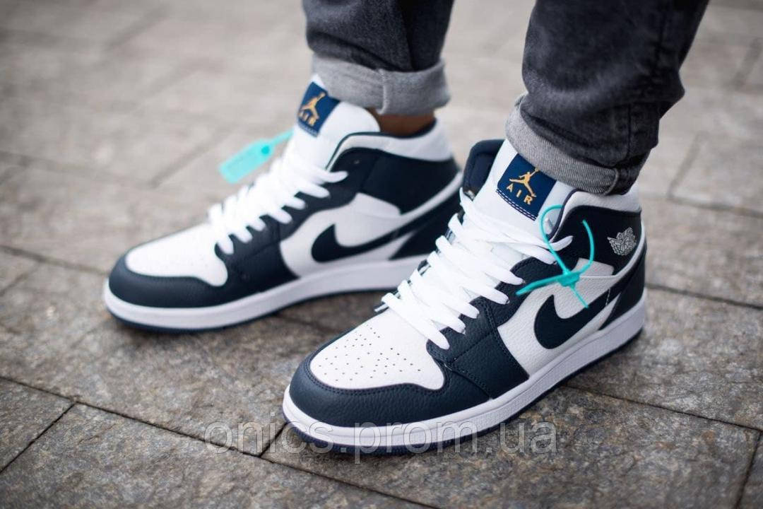 Nike Air Jordan 1 Retro Mid Blue White хорошее качество кроссовки и кеды хорошее качество Размер 42 - фото 6 - id-p1946617490