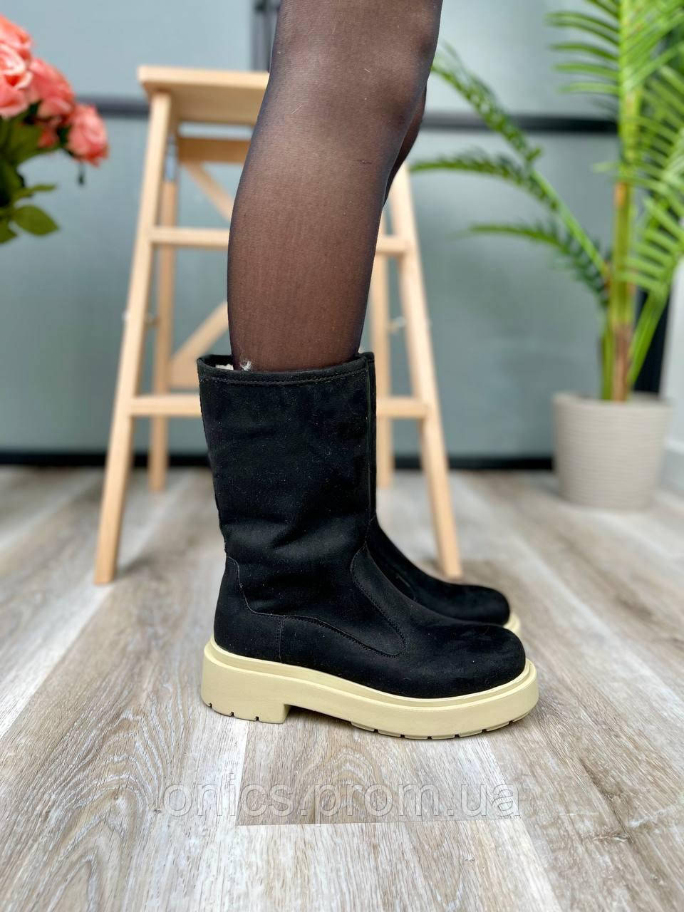 Suede Boots Short Black хорошее качество кроссовки и кеды хорошее качество Размер 36 - фото 2 - id-p1946579556