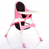 Дитячий стільчик для годування ROYAL BABY, рожевий, дитячі меблі для годування, фото 4