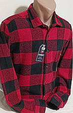 Чоловіча сорочка кашемір G-port vd-0021 приталена в клітку, картата тепла чоловіча сорочка Туреччина стильна, фото 2