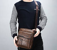 Модная мужская сумка планшет Jeep повседневная, барсетка сумка-планшет для мужчин эко кожа хорошее качество