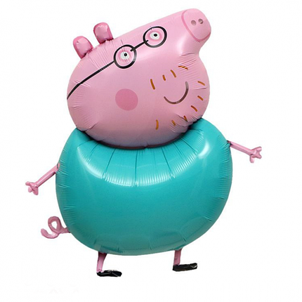 Фольгована кулька ПАПА СВИН ПЕППА 83X67см (32"), фото 1