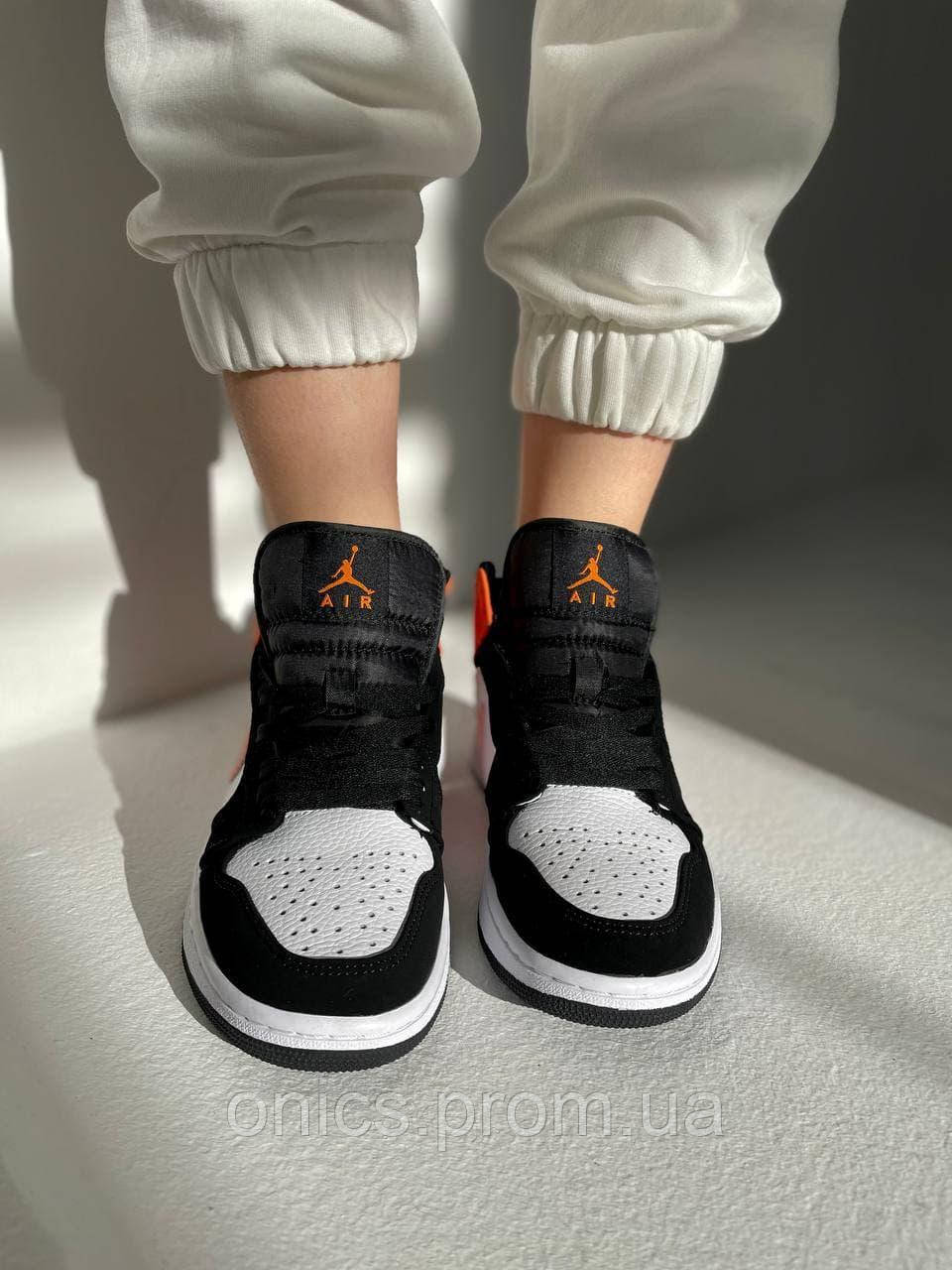 Nike Air Jordan 1 Retro Mid Black Orange White хорошее качество кроссовки и кеды хорошее качество Размер 41 - фото 4 - id-p1946617540