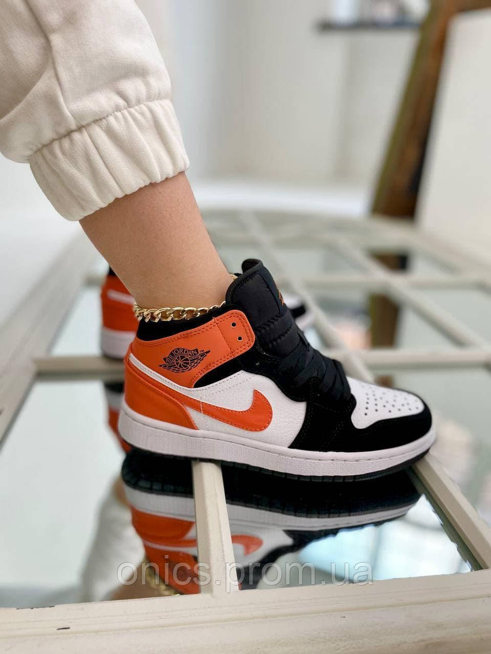 Nike Air Jordan 1 Retro Mid Black Orange White хорошее качество кроссовки и кеды хорошее качество Размер 41 - фото 9 - id-p1946617540