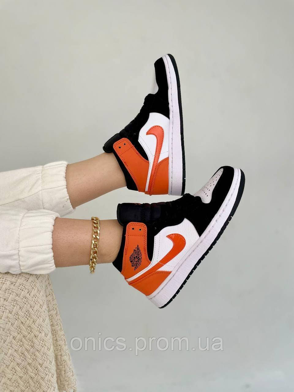 Nike Air Jordan 1 Retro Mid Black Orange White хорошее качество кроссовки и кеды хорошее качество Размер 41 - фото 10 - id-p1946617540