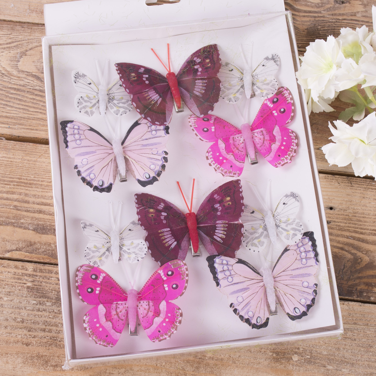 Метелики різного розміру 8 і 5 см розовий мікс