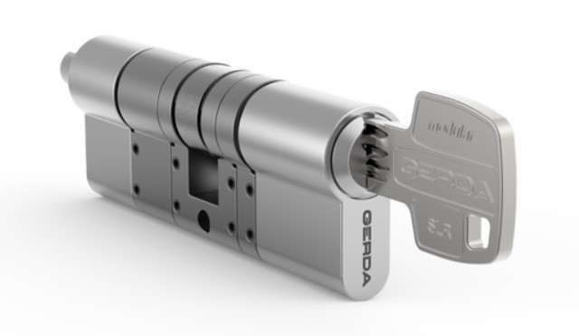 Циліндр GERDA MARK 100 SLR-MZ 61x68 2-модульна нікель сатин (Польща)