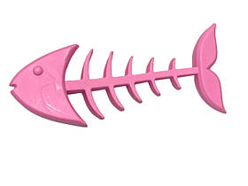 Іграшка для собак Скелет Риби рожева 16см
