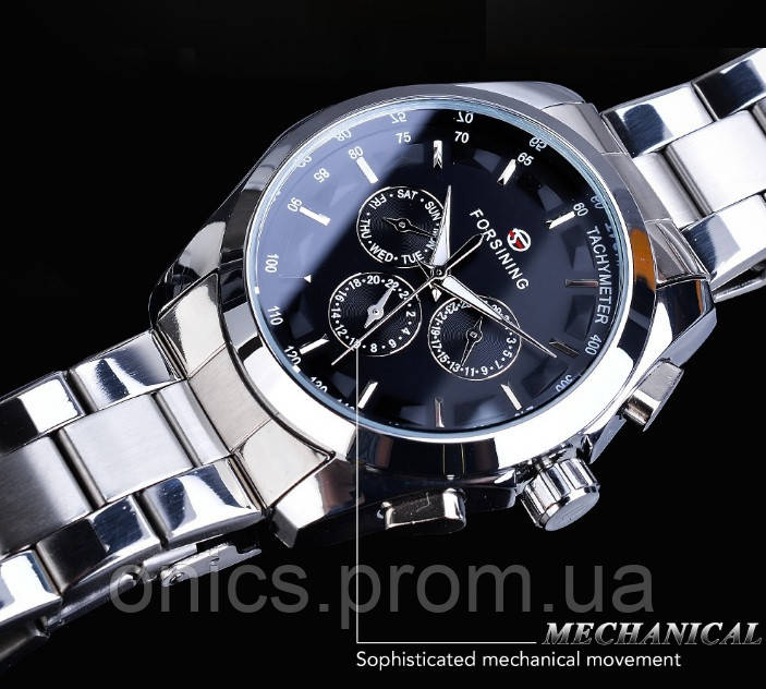 Мужские механические наручные часы Forsining S899 люкс качество механика Серебро хорошее качество - фото 1 - id-p1946667824