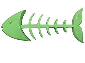 Іграшка для собак Скелет Риби зелена 16см