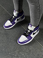 Nike Air Jordan 1 Retro High Violet White Black 2 кроссовки и кеды хорошее качество хорошее качество Размер
