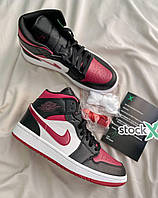 Nike Air Jordan 1 Retro Mid Maroon Black хорошее качество кроссовки и кеды хорошее качество Размер 36