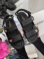 Chanel Sandals Black Leather хорошее качество кроссовки и кеды хорошее качество Размер 41