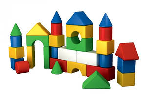 Набір будівельних елементів Веселка 30 деталей ТехноК 41х40.5 см