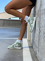 Nike Air Jordan 1 Retro Mid Green White 3 хорошее качество кроссовки и кеды хорошее качество Размер 36