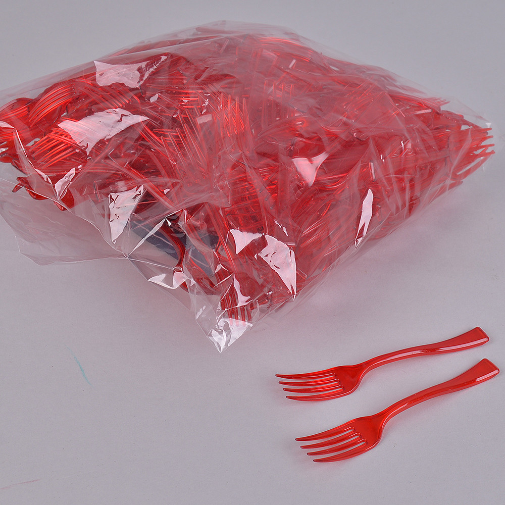 Вилка пластикова (250 шт.) червона