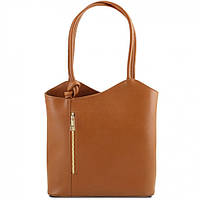 Patty Saffiano женская сумка рюкзак 2 в 1 Tuscany TL141455 (Коньяк) хорошее качество