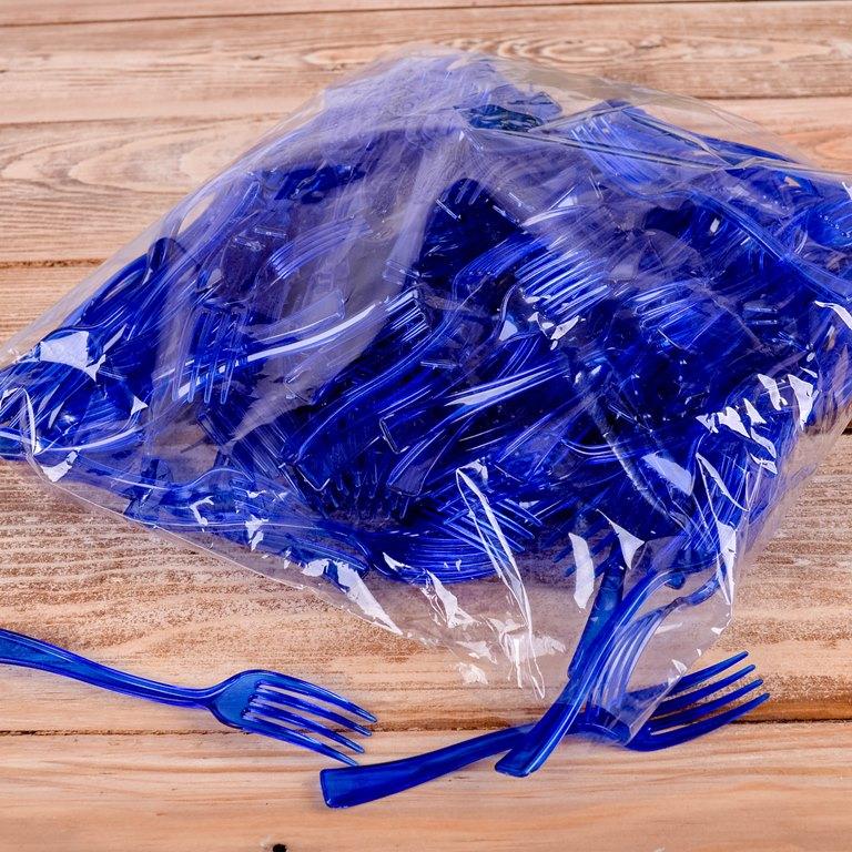 Виделка пластикова (250 шт.) синя