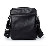 Качественная мужская сумка планшетка эко кожа черная хорошее качество
