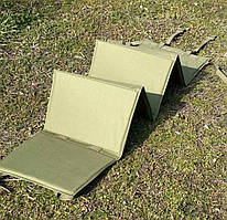Каремат-сидіння туристичний у кольорі олива для кріплення на MOLLE, військовий складаний килимок 15 мм у намет