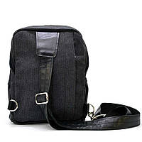 Рюкзак слинг на одно плечо из кожи и канвас TARWA GCc-1905-3md хорошее качество
