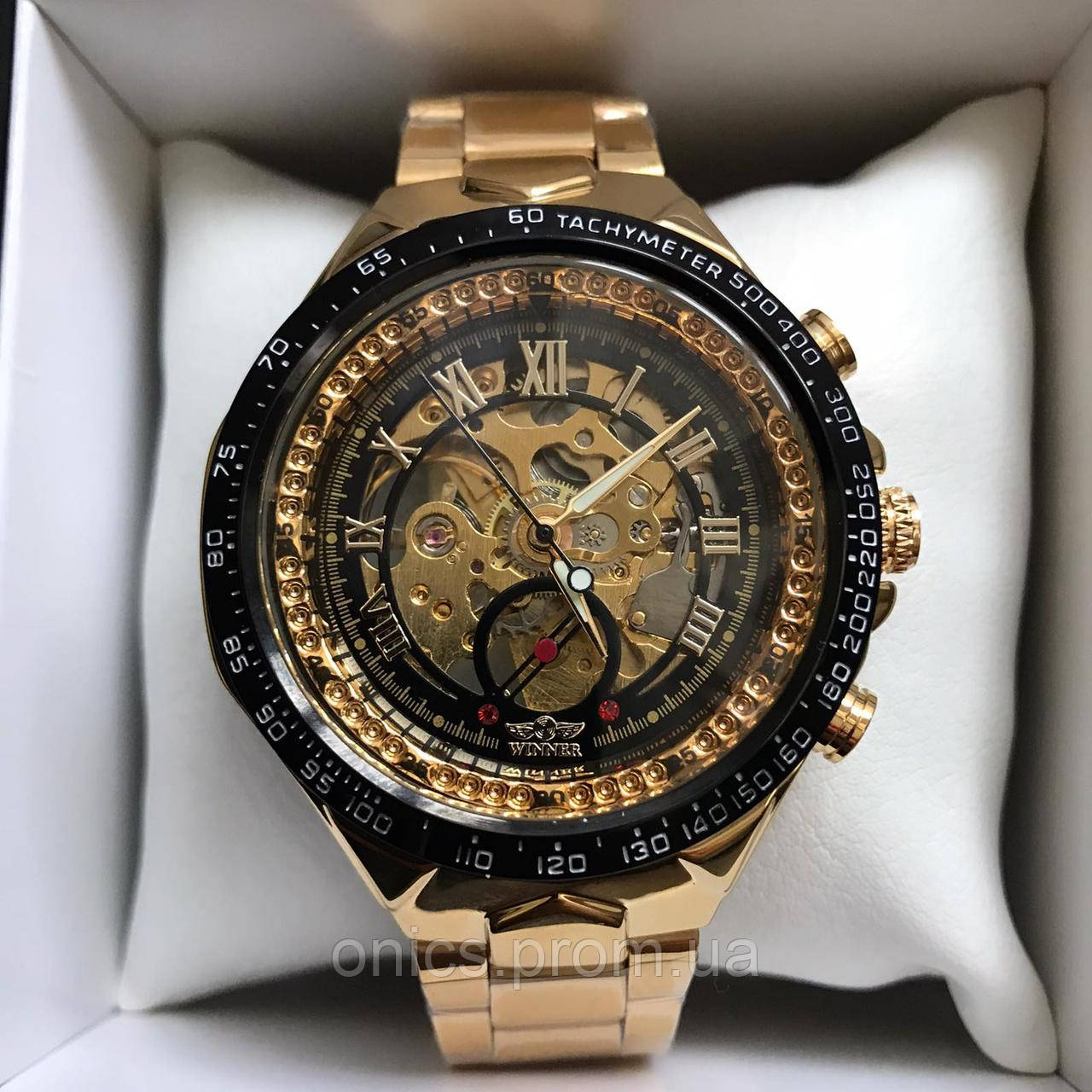 Мужские наручные часы Winner Gold механика в коробке хорошее качество - фото 6 - id-p1946656822
