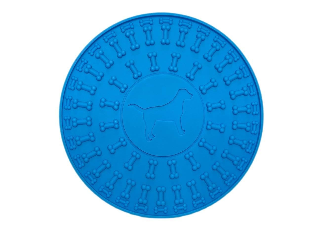 Килимок для вилизування круглий синій 15см для собак та котів, фото 1