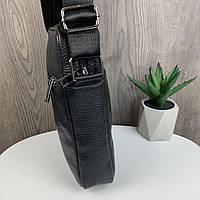 Модная мужская сумка планшетка кожаная черная, сумка-планшет из натуральной кожи барсетка хорошее качество