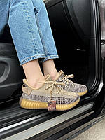Adidas Yeezy Boost 350 Brown (Рефлективні шнурки) хорошее качество кроссовки и кеды хорошее качество Размер