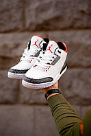 Nike Air Jordan 3 White Grey Red хорошее качество кроссовки и кеды хорошее качество Размер 41