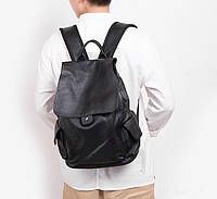 Большой мужской городской рюкзак из натуральной кожи, кожаный портфель черный для мужчин хорошее качество
