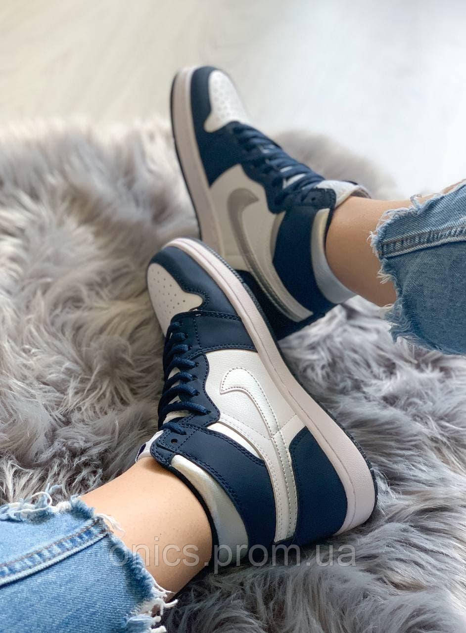 Nike Air Jordan 1 Retro Mid Navy Blue White хорошее качество кроссовки и кеды хорошее качество Размер 36 - фото 7 - id-p1946583924